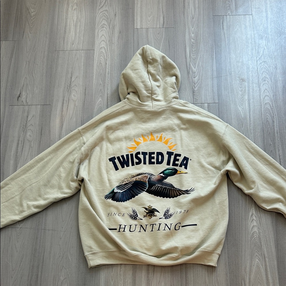 Gildan Tan Hoodie with Hunting Graphic